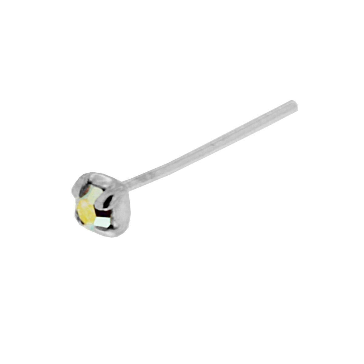 Piercing Naso con Zircone Bianco Boreale mm 2 in ARGENTO 925