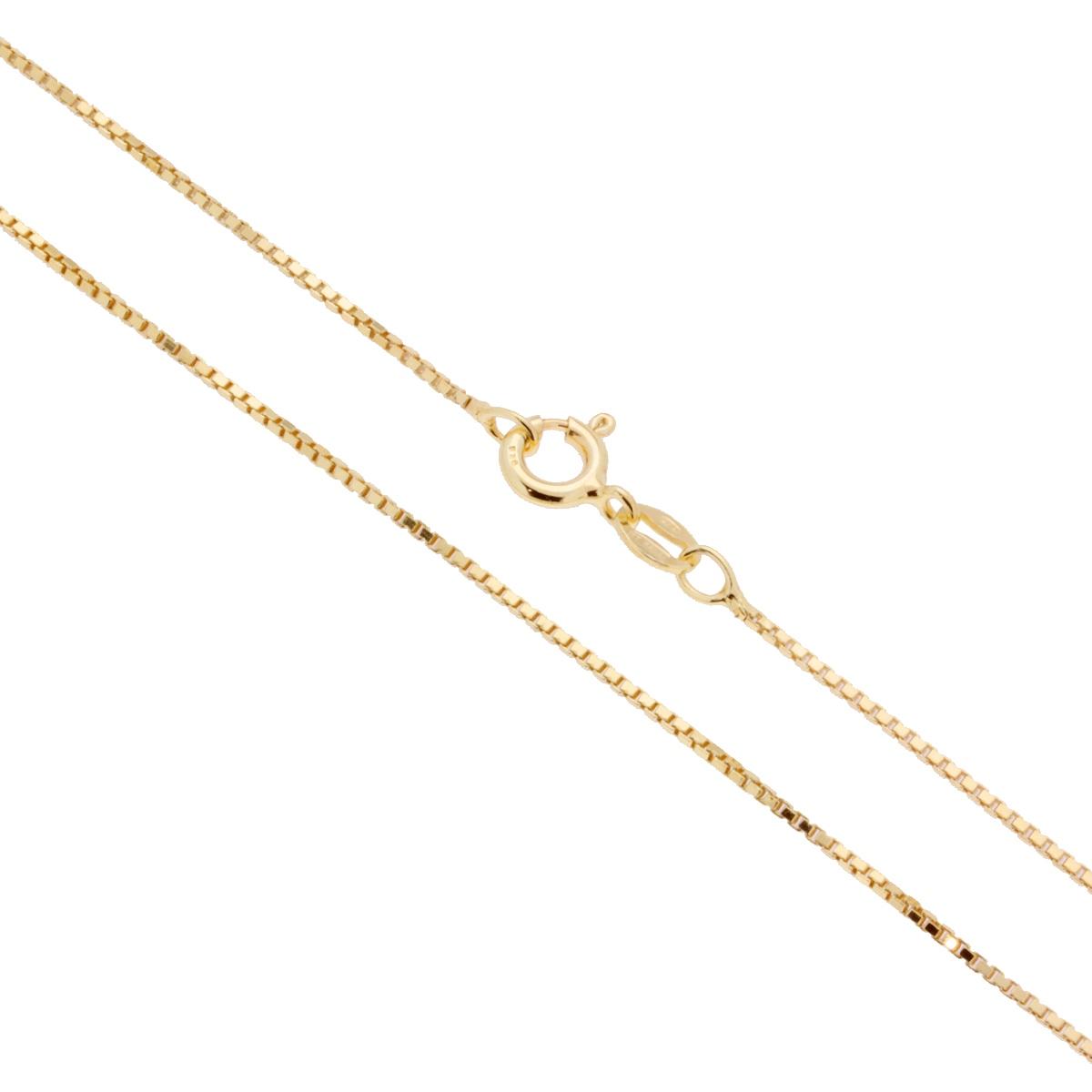 Catena Veneziana Diamantata 019 sezione mm 1.0 lunghezza cm 60 in ARGENTO 925 Galvanica Oro