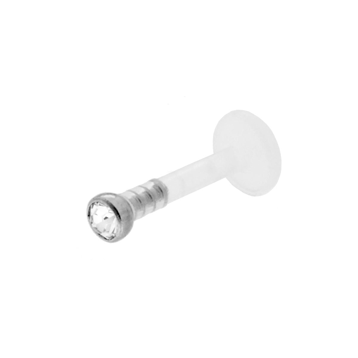 Body Piercing con Crystal Punto Luce Bianco in ACCIAIO e TEFLON