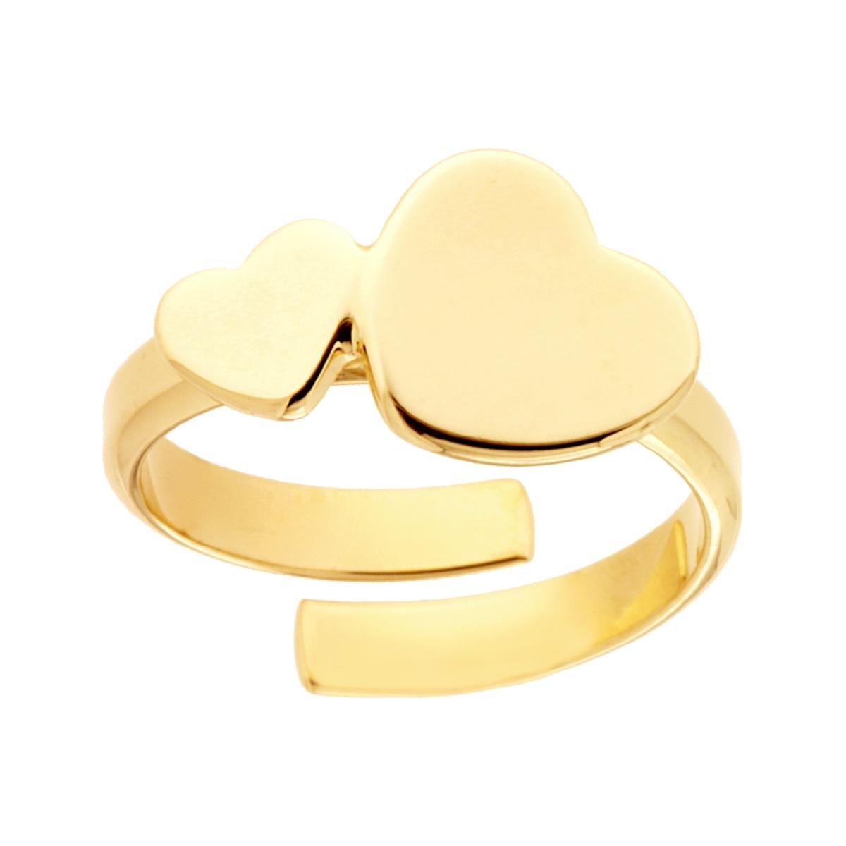 Anello Amore con Cuori plain in ARGENTO 925 Galvanica Oro