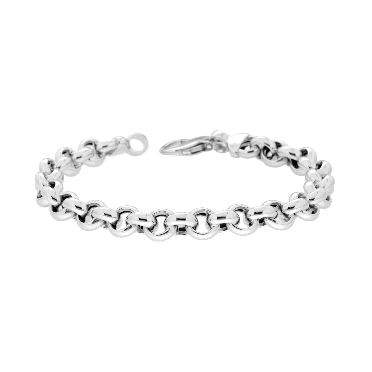 Bracciale Catena Rolo Vuoto in ARGENTO 925 Galvanica Rodio