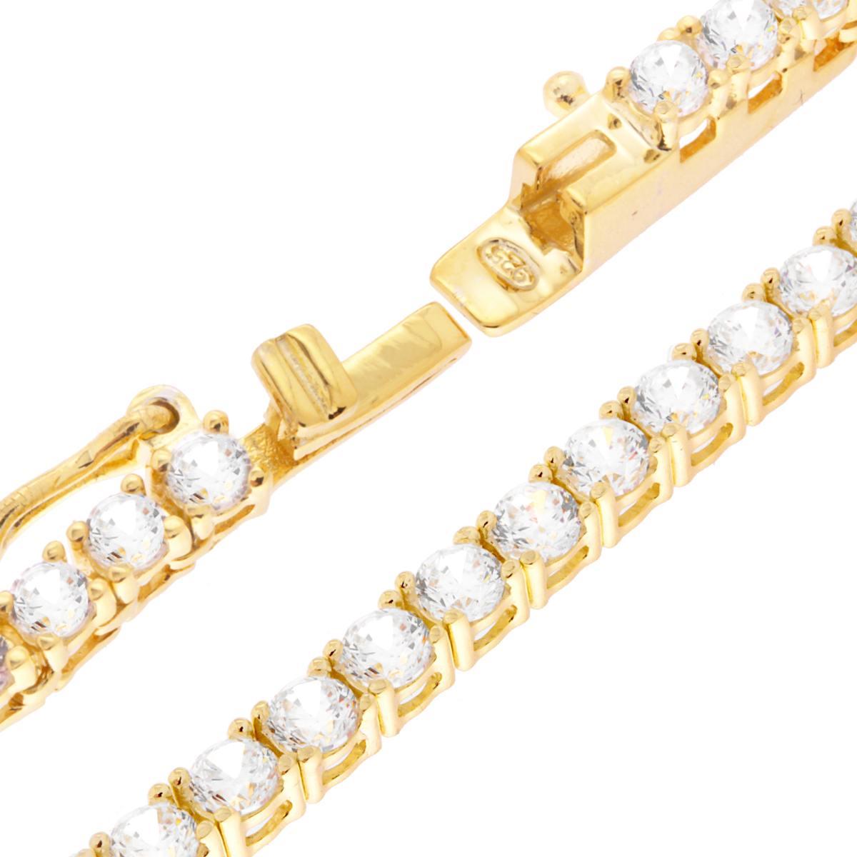 Collana Tenni Griffe cm 50 con Zirconi 2.5 mm Bianchi in ARGENTO 925 Galvanica Oro