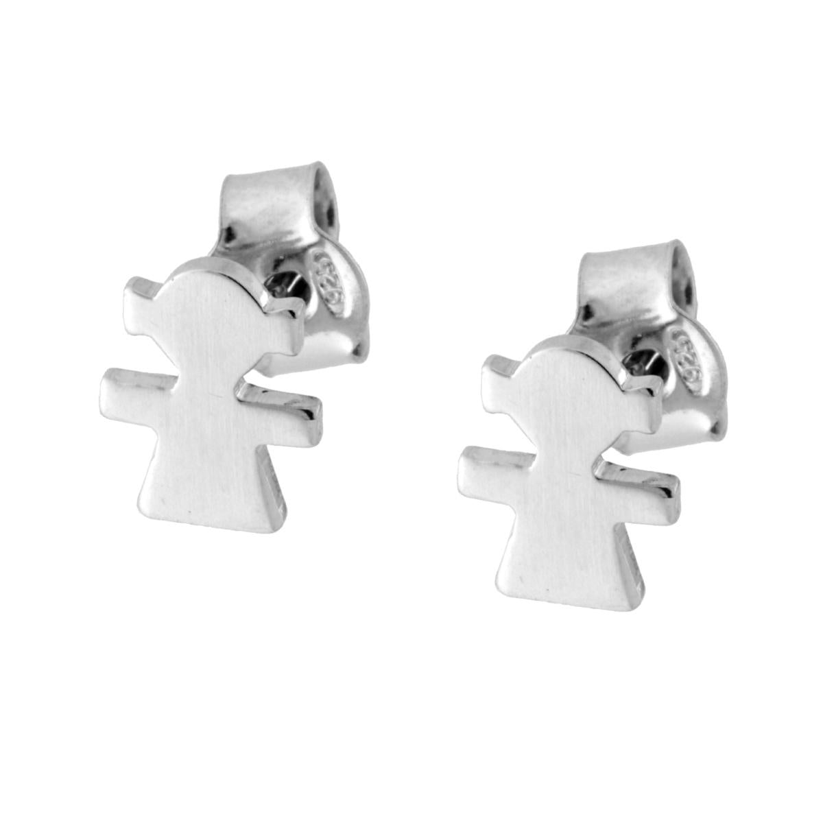 Orecchini Bimba plain mm 9 in ARGENTO 925 Galvanica Rodio
