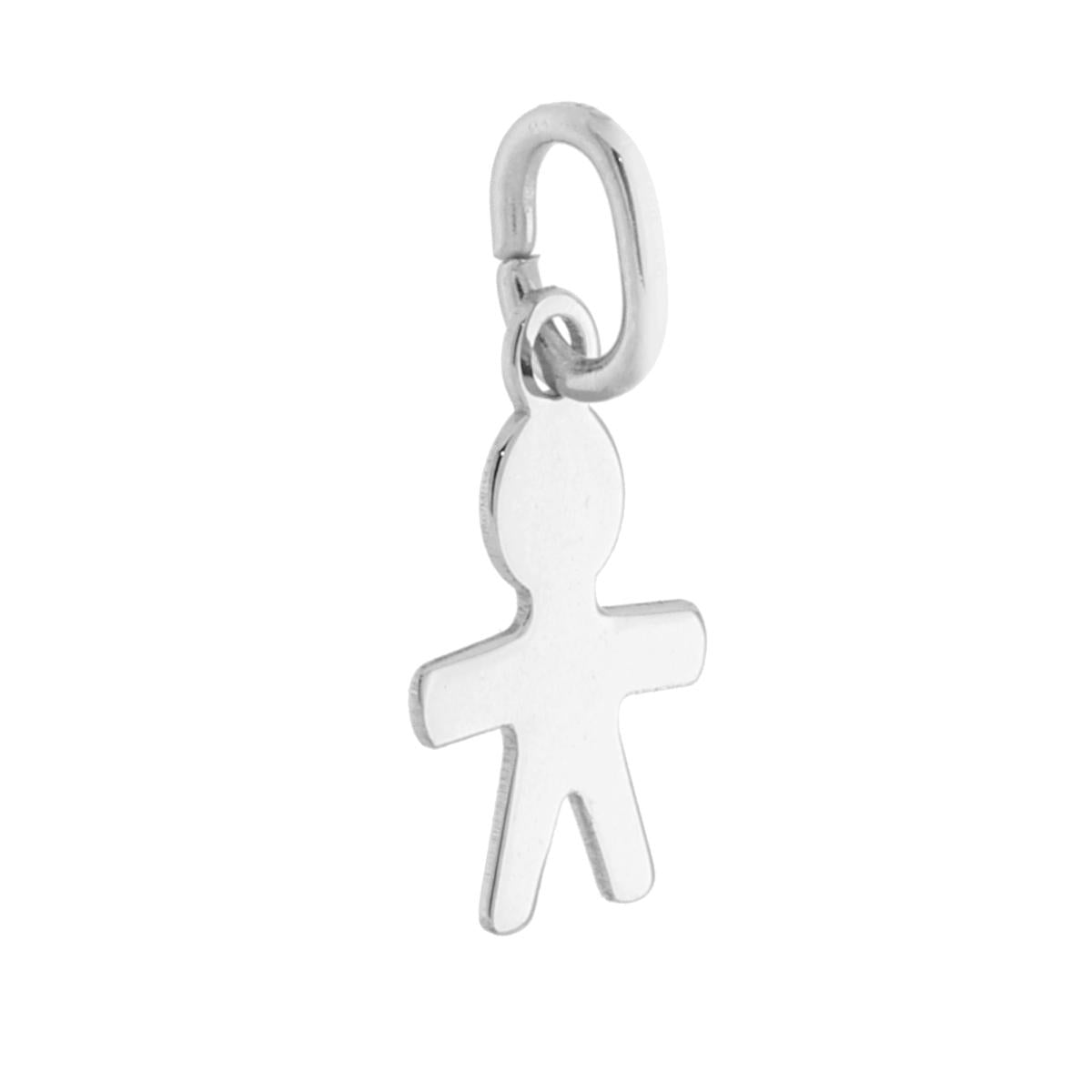 Ciondolo Bimbo mm 11 plain in ARGENTO 925 Galvanica Rodio