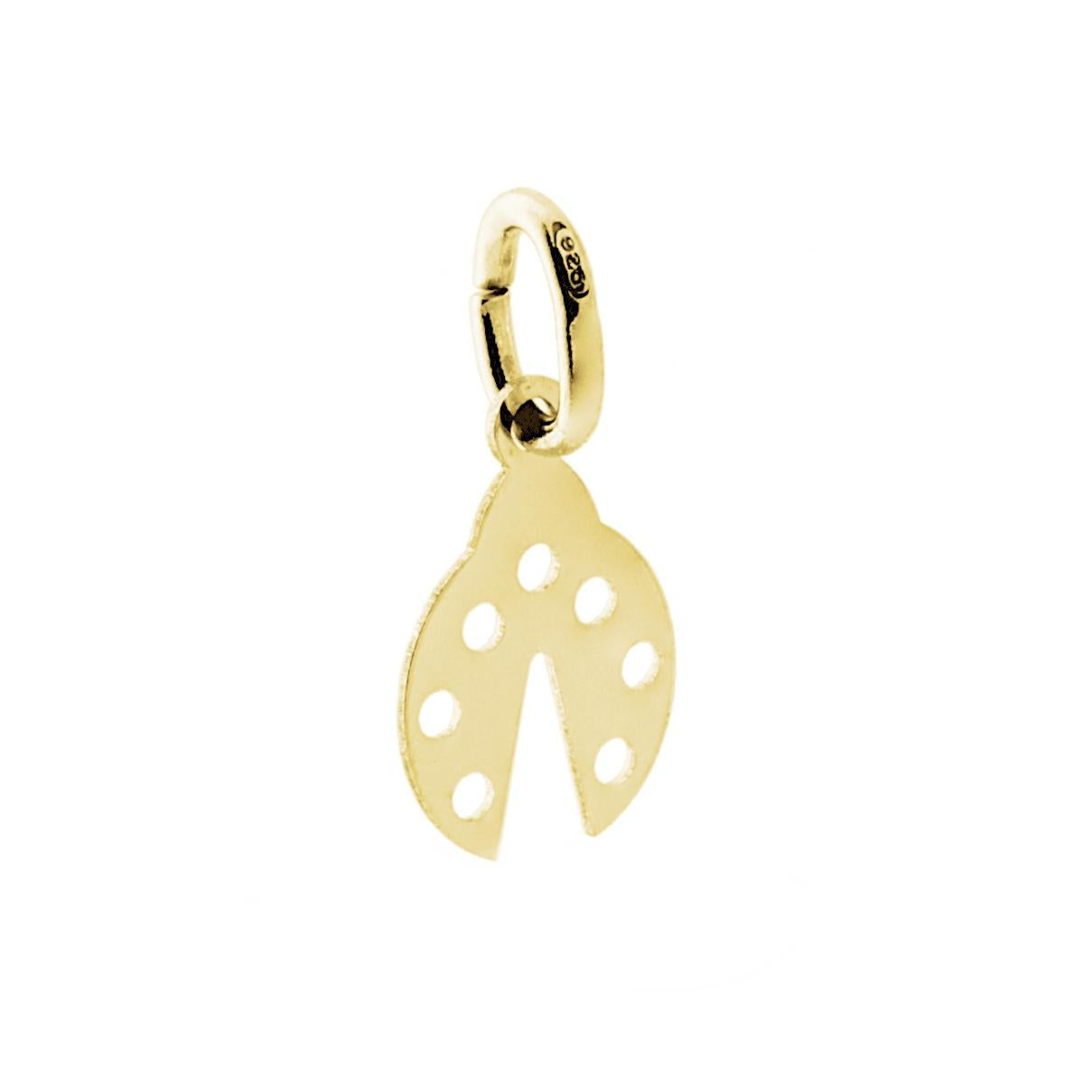 Ciondolo Portafotuna Coccinella in ARGENTO 925 Galvanica Oro