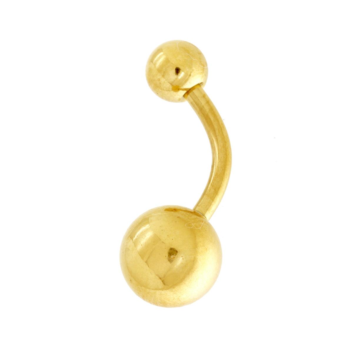 Body Piercing Banana mm 23 con Palline mm 5 e 8 in ACCIAIO Chirurgico colore Oro