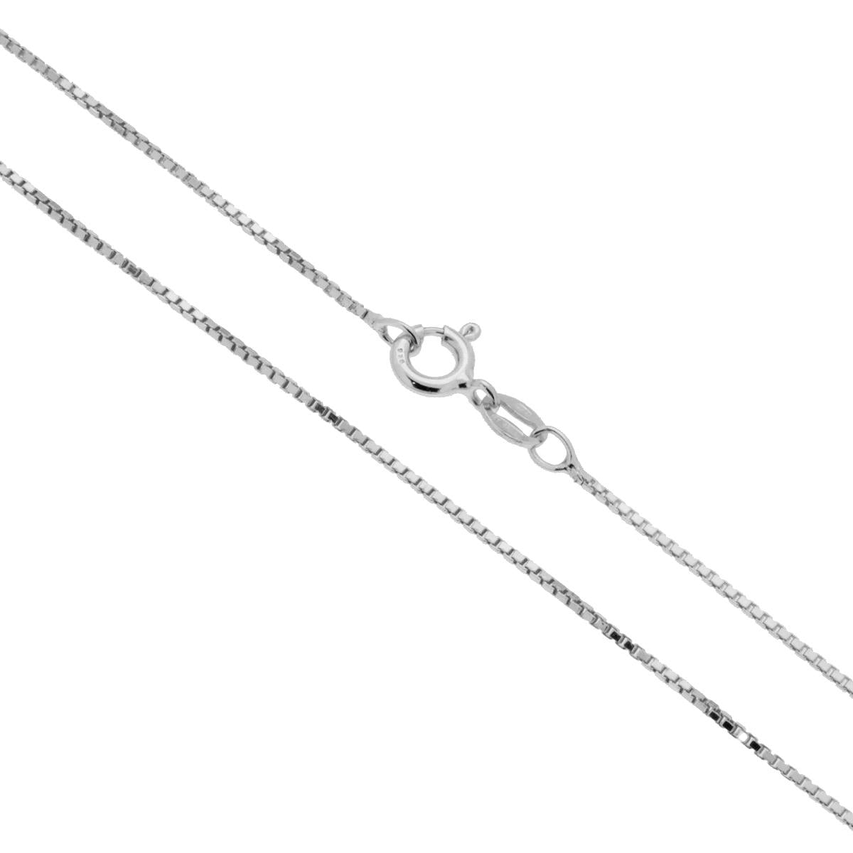 Catena Veneziana Diamantata 019 sezione mm 1.0 lunghezza cm 80 in ARGENTO 925 Galvanica Rodio
