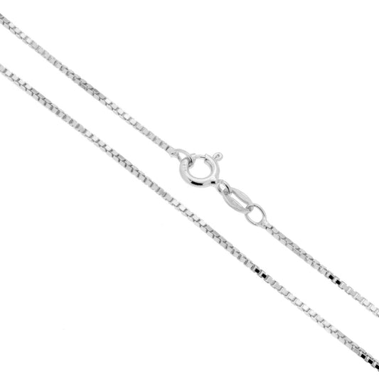 Catena Veneziana Diamantata 022 sezione mm 1.1 lunghezza cm 100 in ARGENTO 925 Galvanica Rodio