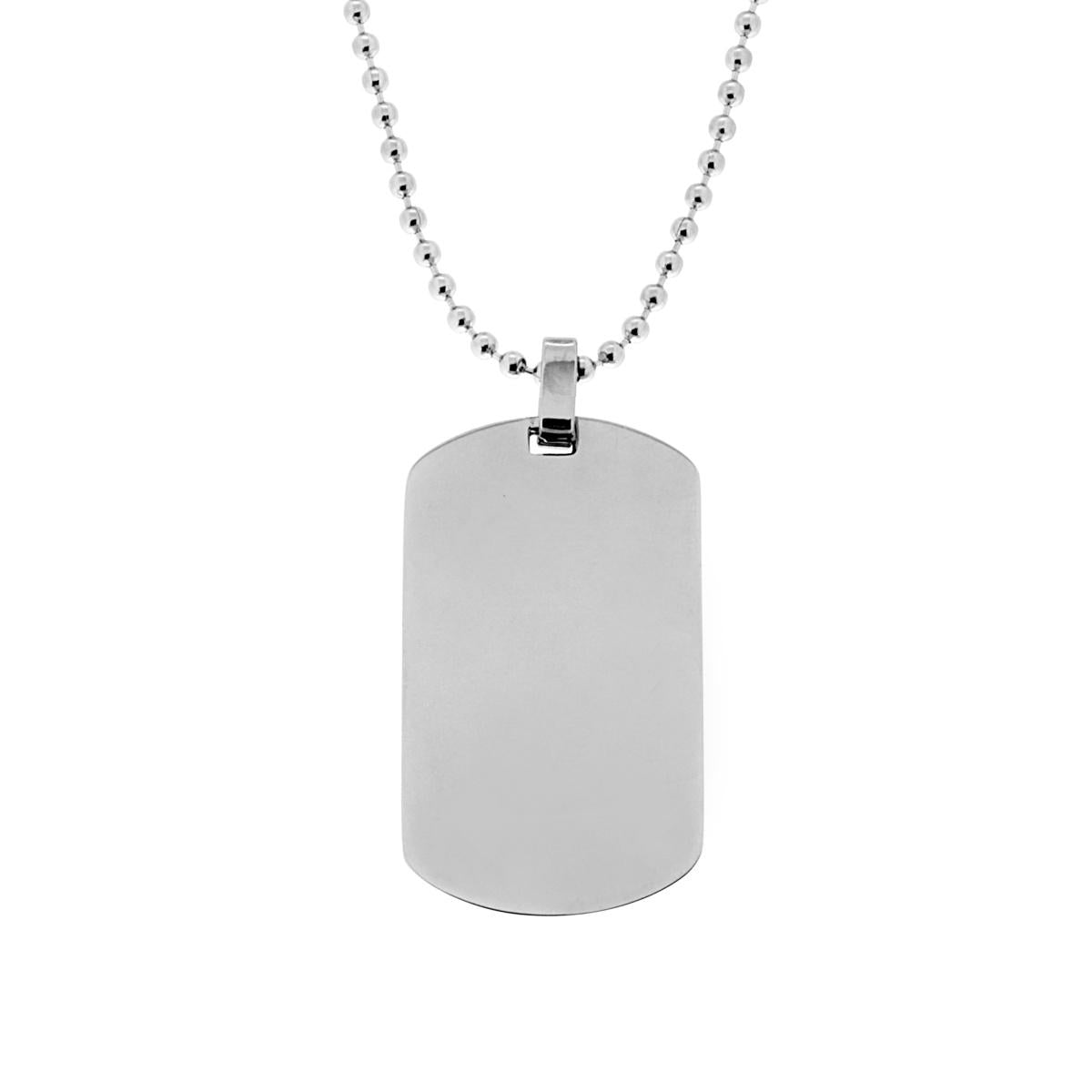 Collana con pendente a forma di Piastra Militare in ACCIAIO