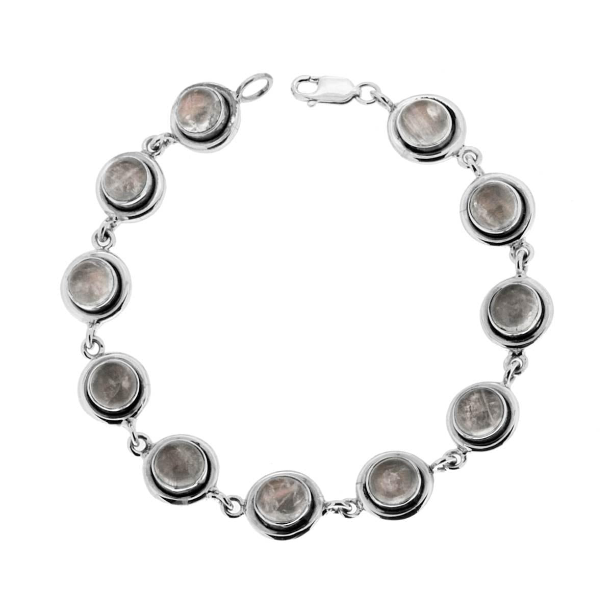 Bracciale Etnico Thailandese con Pietre Quarzo Rutilato in ARGENTO 925