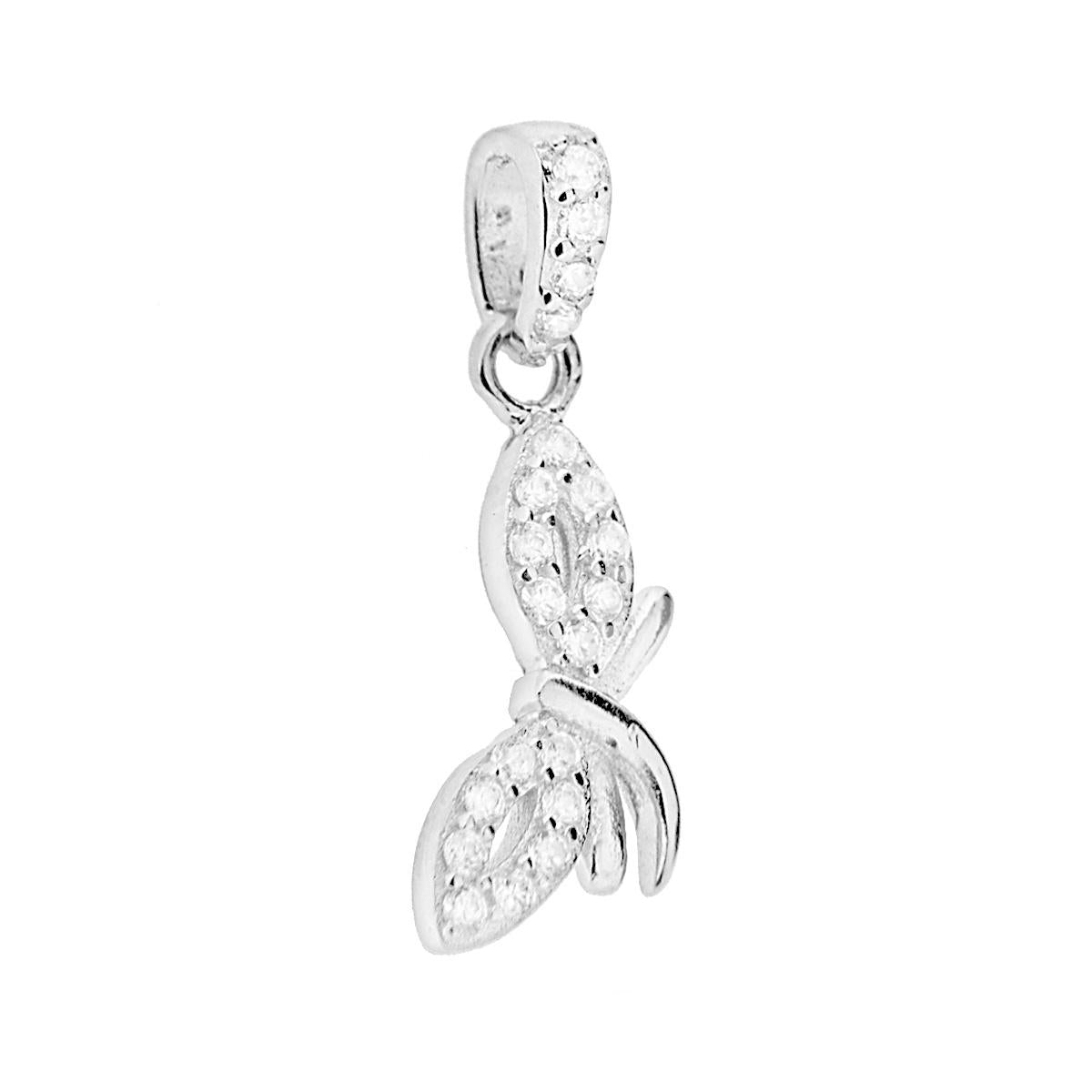Ciondolo Libellula con Zirconi ARGENTO 925 Galvanica Rodio