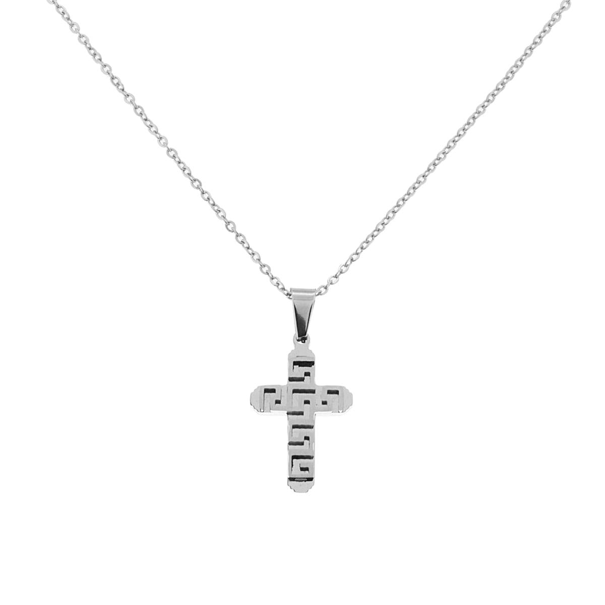 Collana con pendente a forma di Croce in ACCIAIO