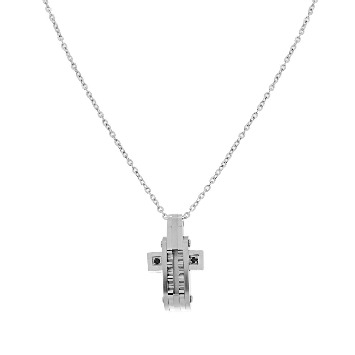 Collana con pendente a forma di Croce colore Acciaio in ACCIAIO