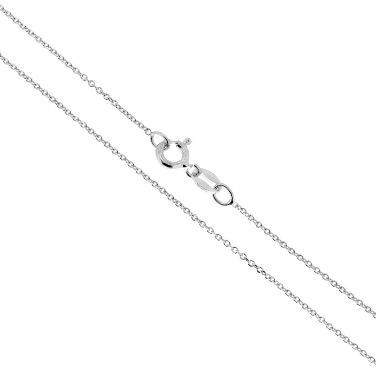 Catena Forzatina Diamantata 030 sezione mm 1.1 lunghezza cm 45 in ARGENTO 925 Galvanica Rodio