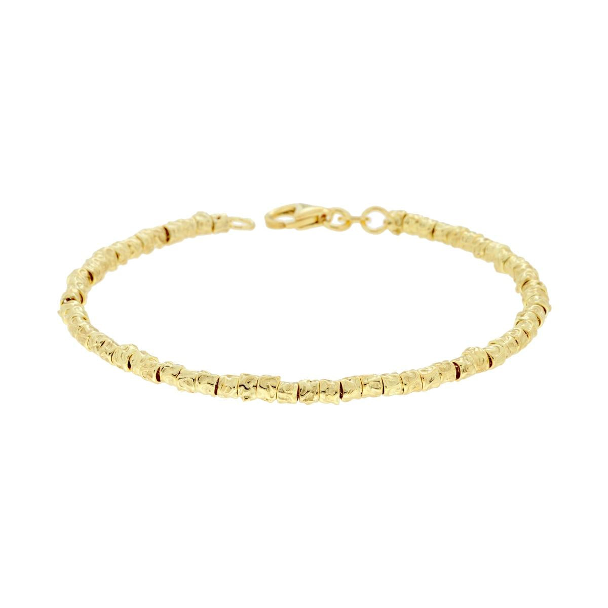 Bracciale con Cubetti martellati in ARGENTO 925 Galvanica Oro