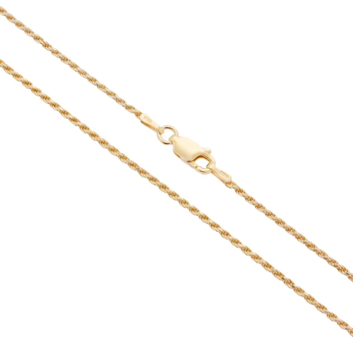 Catena Corda Diamantata 030 sezione mm 1.4 lunghezza cm 60 in ARGENTO 925 Galvanica Oro