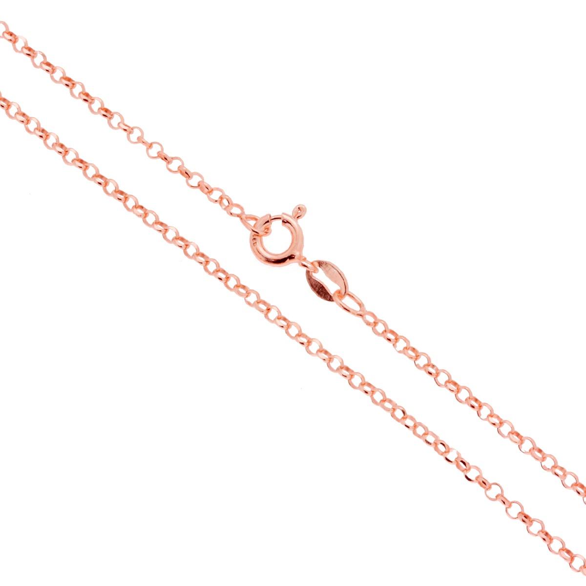 Catena Rolo Diamantata 027 sezione mm 2.1 lunghezza cm 45 in ARGENTO 925 Galvanica Rosa