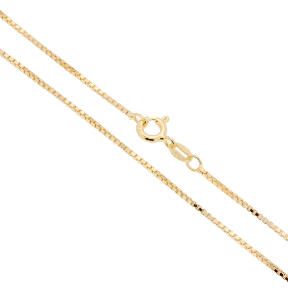 Catena Veneziana Diamantata 022 sezione mm 1.1 lunghezza cm 40 in ARGENTO 925 Galvanica Oro