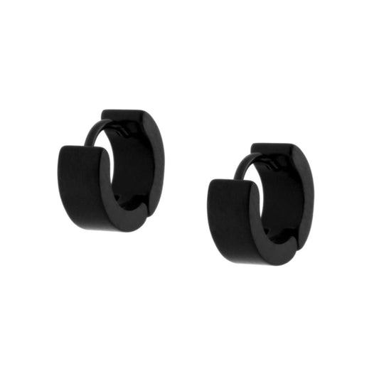 Orecchini Cerchio mm 10 Satinato Nero in ACCIAIO