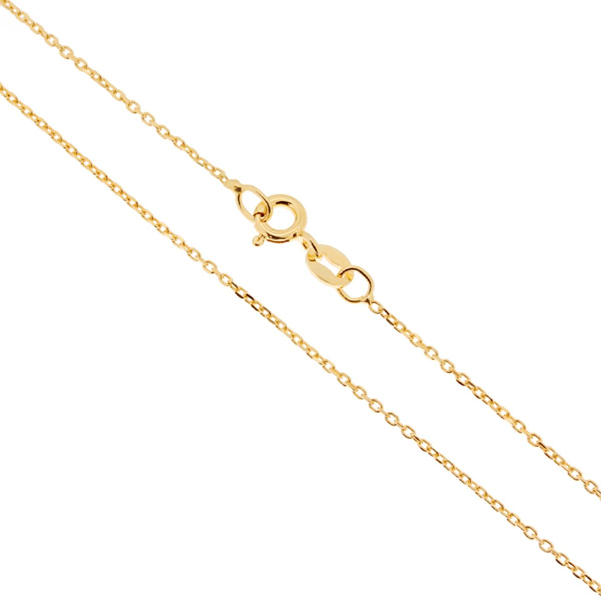 Catena Forzatina Diamantata 030 sezione mm 1.1 lunghezza cm 45 in ARGENTO 925 Galvanica Oro