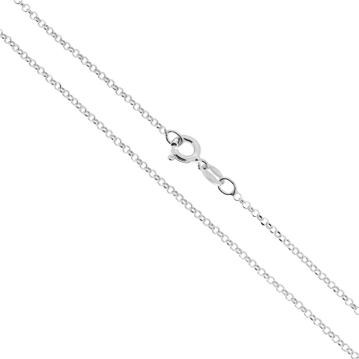 Catena Rolo Diamantata 025 sezione mm 1.7 lunghezza cm 40 in ARGENTO 925 Galvanica Rodio