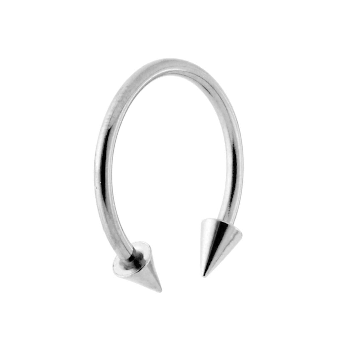 Body Piercing Circular Barbell mm 15 con Coni Spike mm 3x5 in ACCIAIO Chirurgico