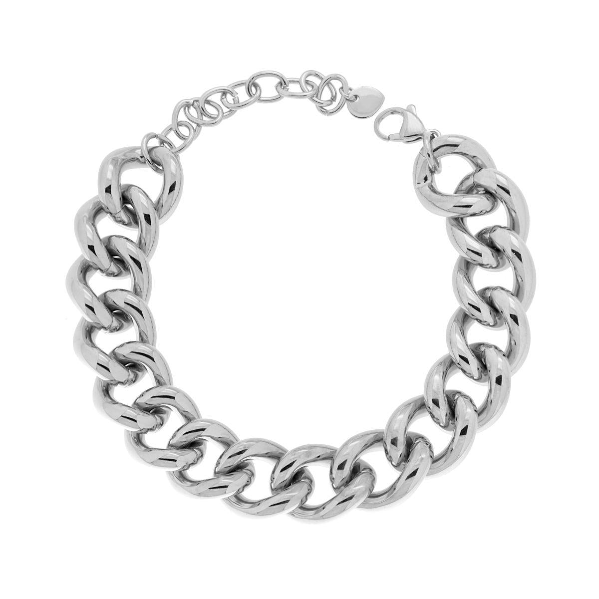 Bracciale Catena Grumetta mm 8.5 cm 18+3 in ACCIAIO