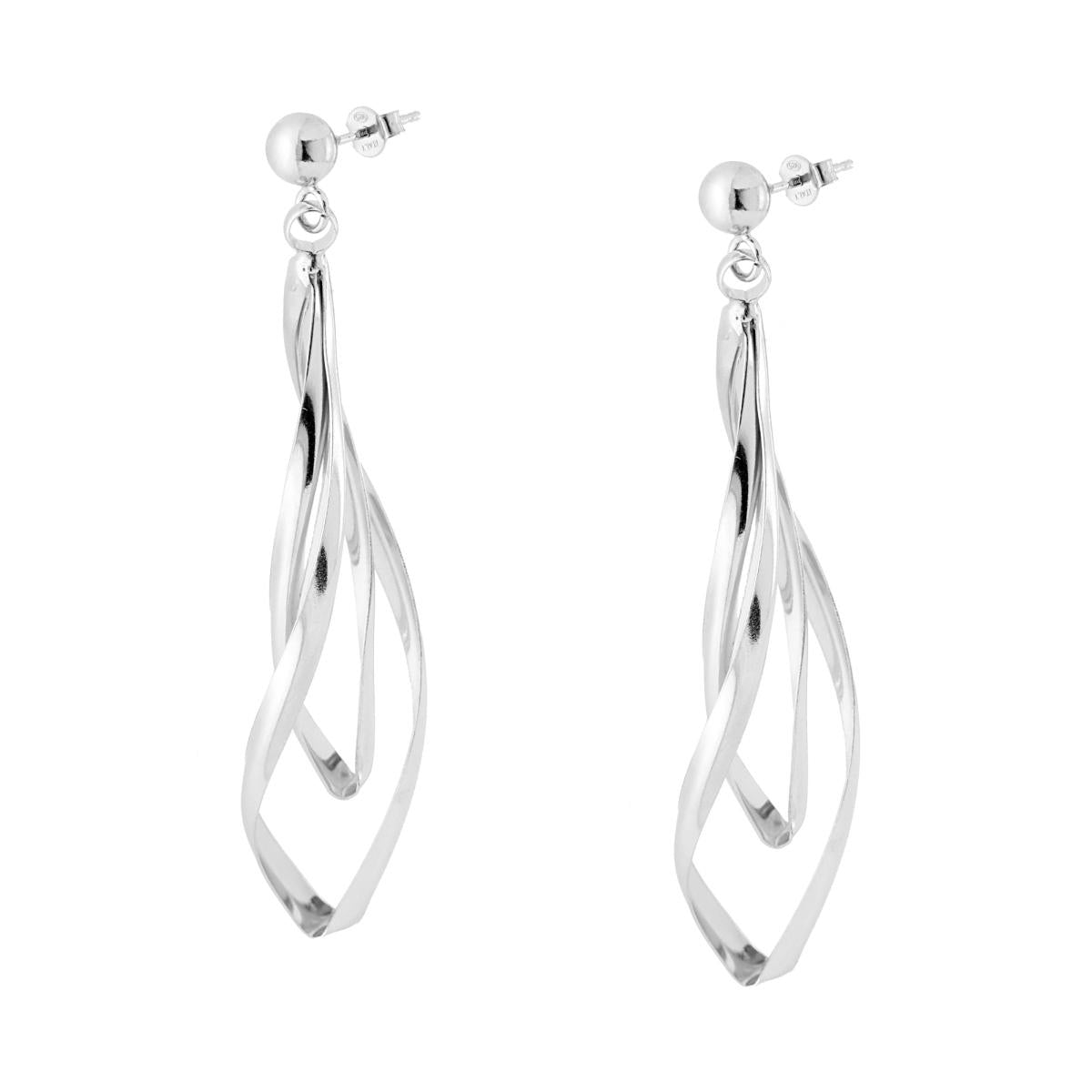 Orecchini Pallina con doppio Nastro ritorto in ARGENTO 925 Galvanica Oro