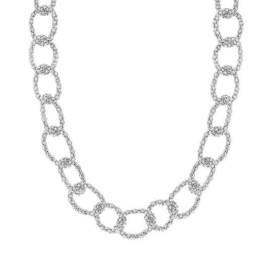 Collana Catena Maglia Coreana Diamantata in ARGENTO 925 Galvanica Rodio