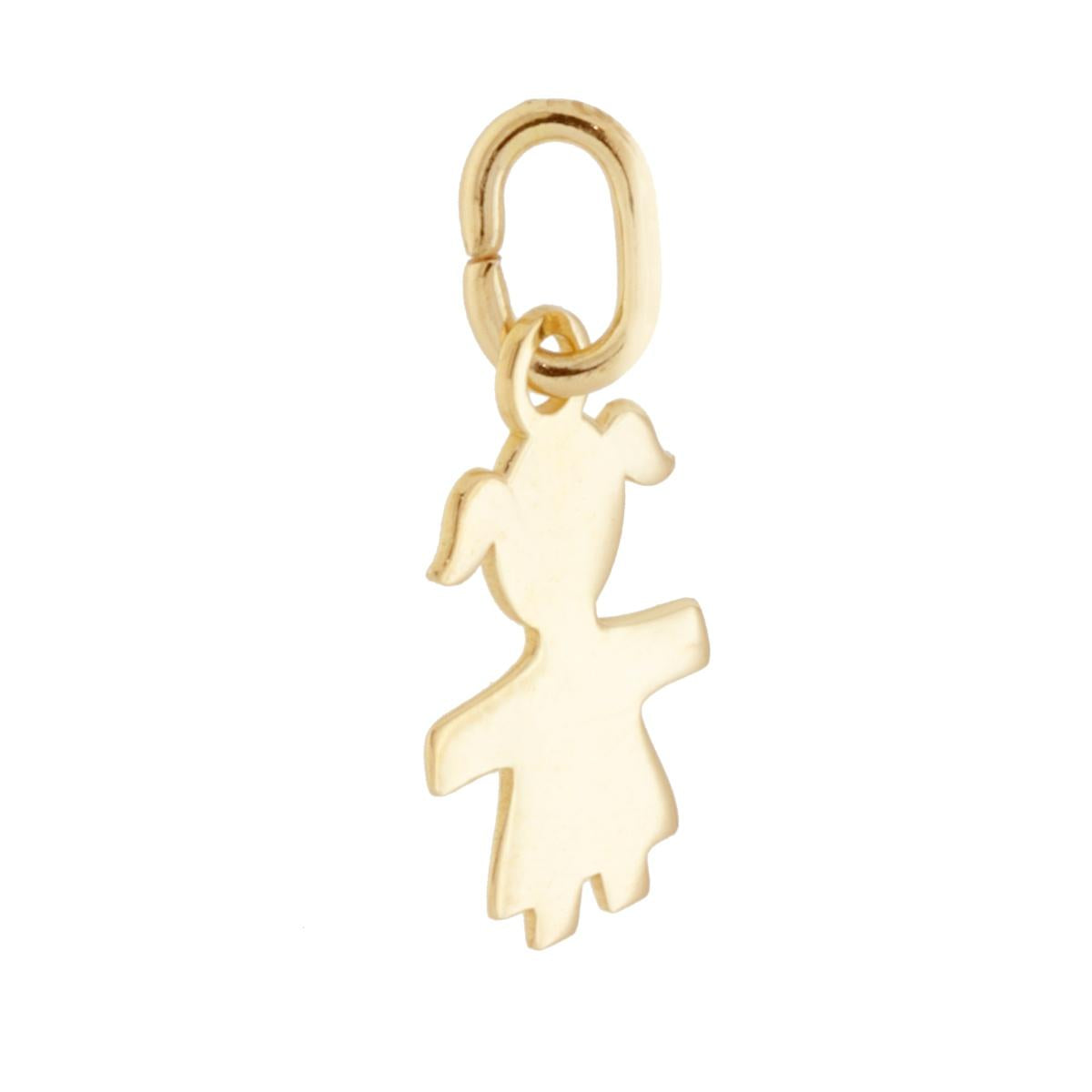 Ciondolo Bimba mm 11 plain in ARGENTO 925 Galvanica Oro