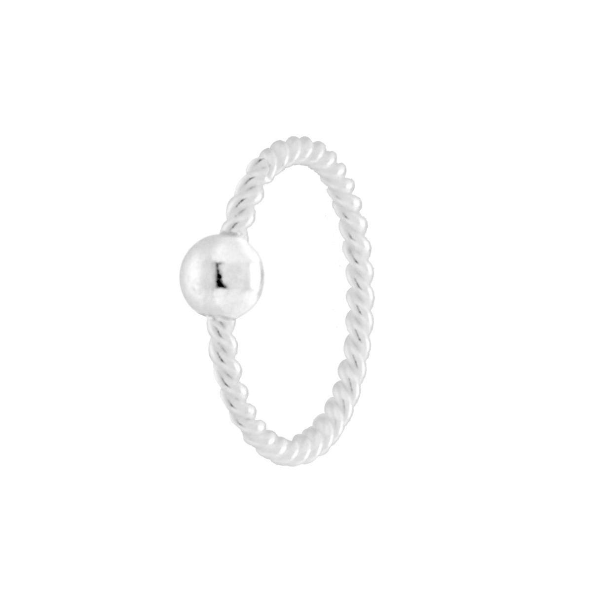 Orecchino Piercing da Naso Cerchio Torchon mm 8 con Pallina in ARGENTO 925