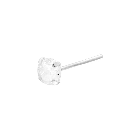 Piercing Naso Chiodino Punto Luce Cubic Zirconia Bianco mm 3 in ARGENTO 925
