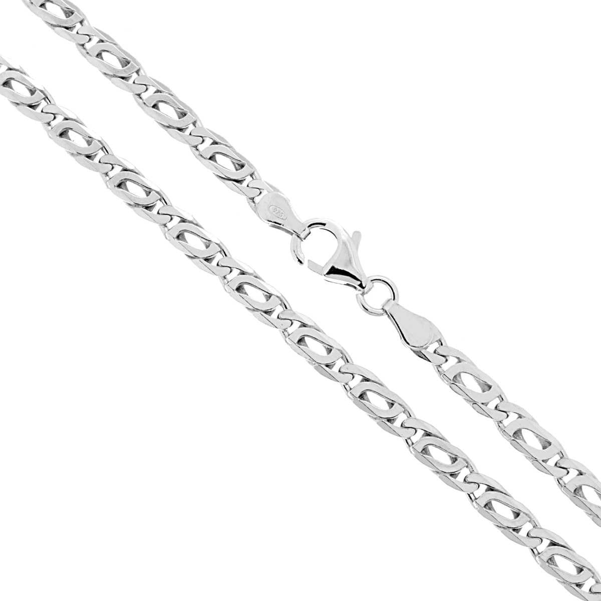 Catena Occhio di Pernice Diamantata 100 sezione mm 4 lunghezza cm 60 in ARGENTO 925 Galvanica Rodio