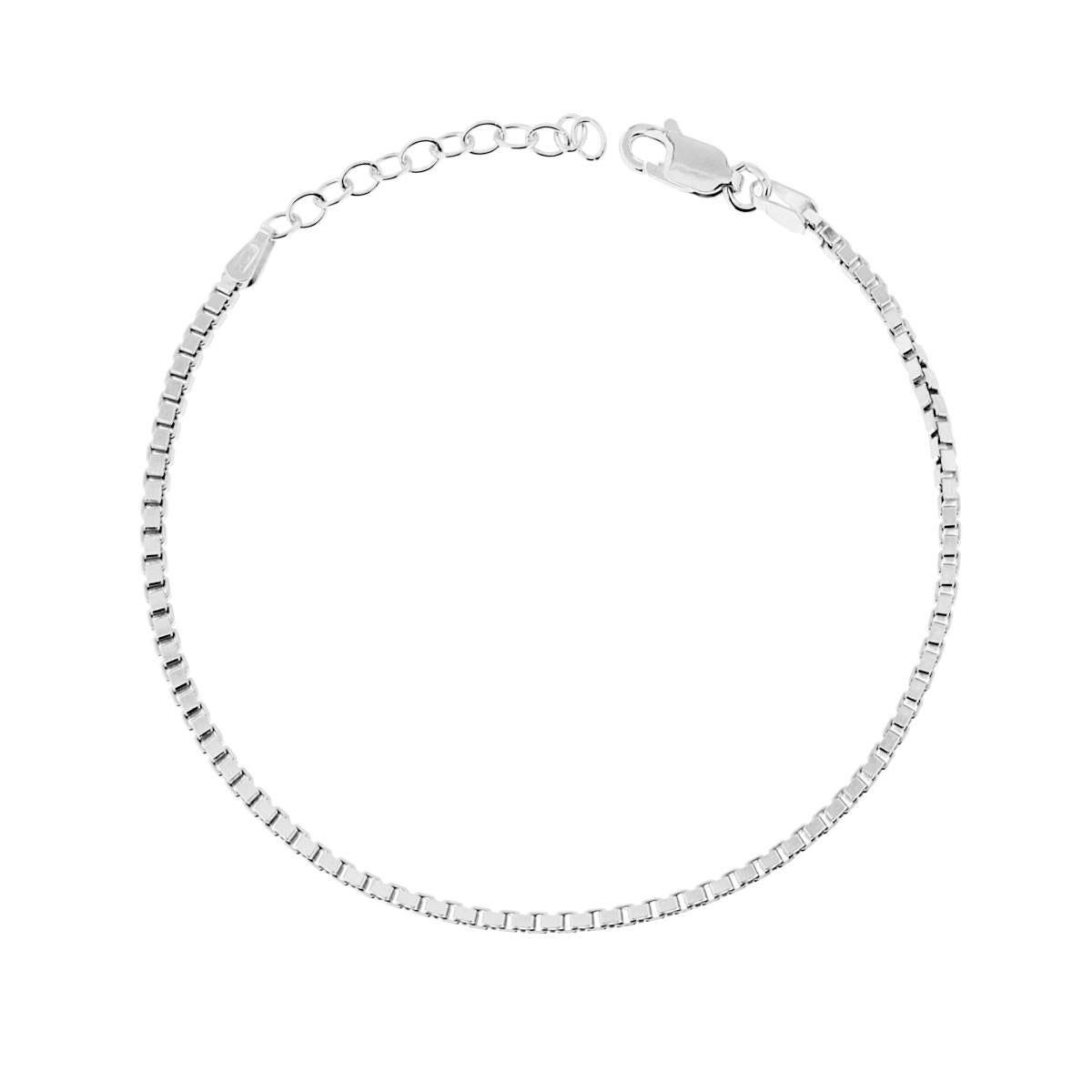 Bracciale Catena Veneziana diamantata mm 1.7 in ARGENTO 925