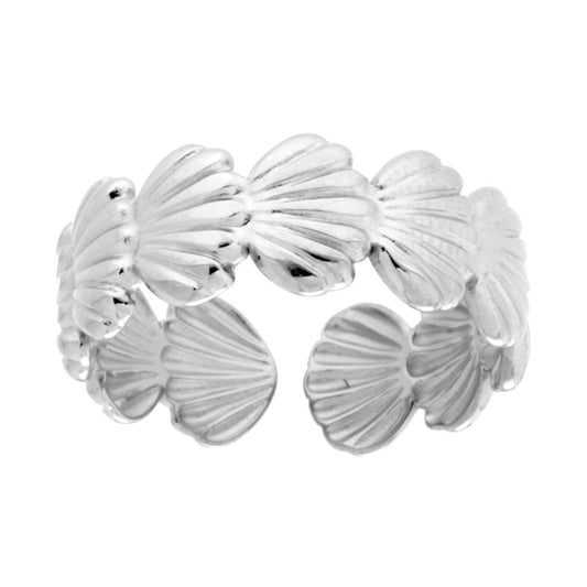 Anello Fascia con Conchiglie in ACCIAIO