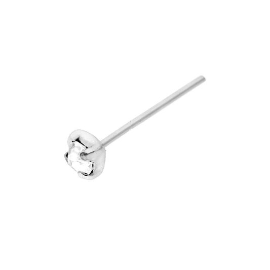 Piercing Naso Chiodino a Griffe con Cubic Zirconia Bianco 2 mm in ARGENTO 925<BR>