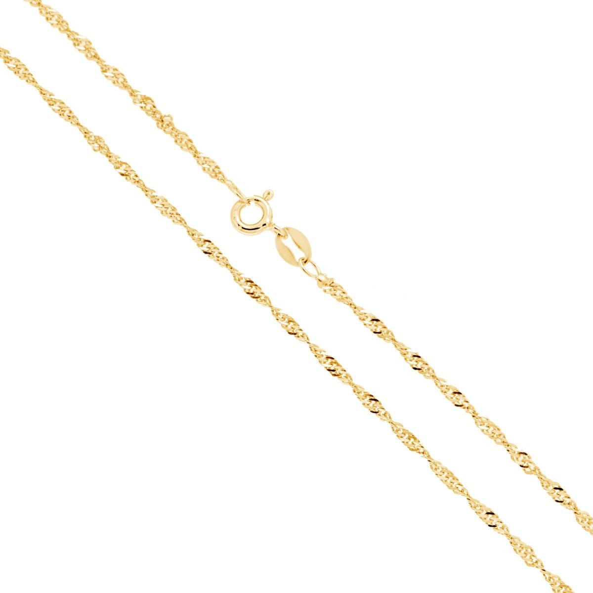 Catena Singapore Diamantata cm 45 sezione mm 1.9 lunghezza 45 cm in ARGENTO 925 Galvanica Oro