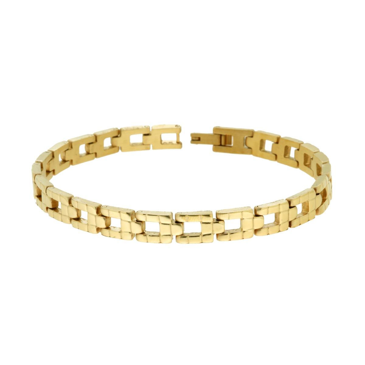 Bracciale Uomo Maglia Imperniata in ACCIAIO colore Oro