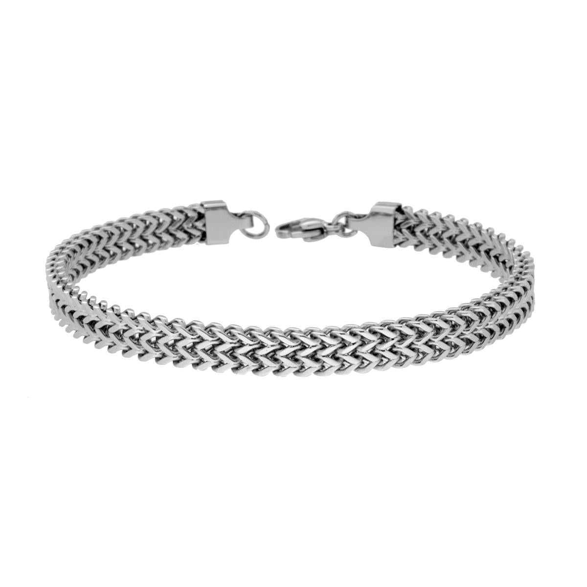 Bracciale Uomo Catena Fascia Franco in ACCIAIO