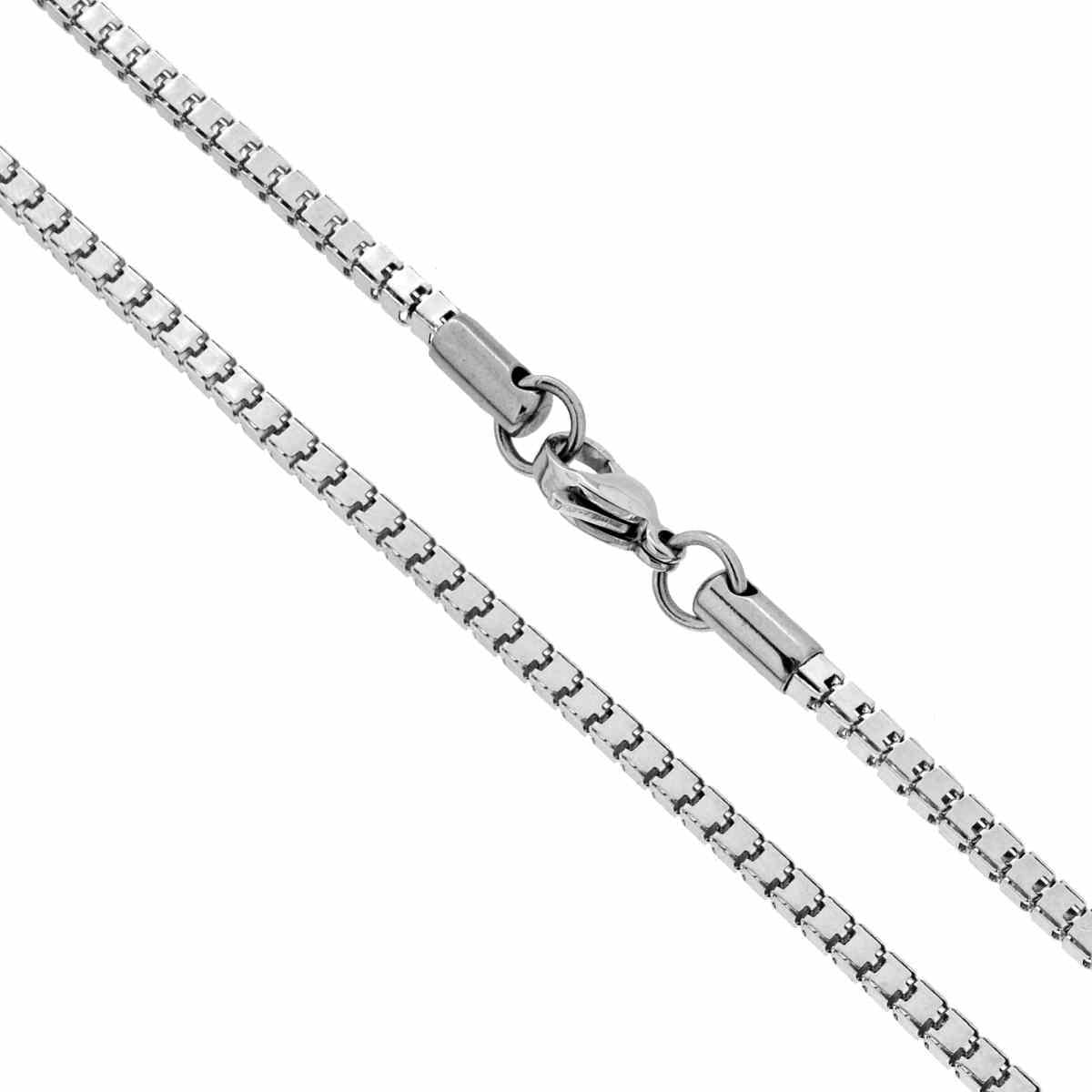 Catena Veneziana Diamantata sezione mm 2.5 lunghezza cm 50 in ACCIAIO