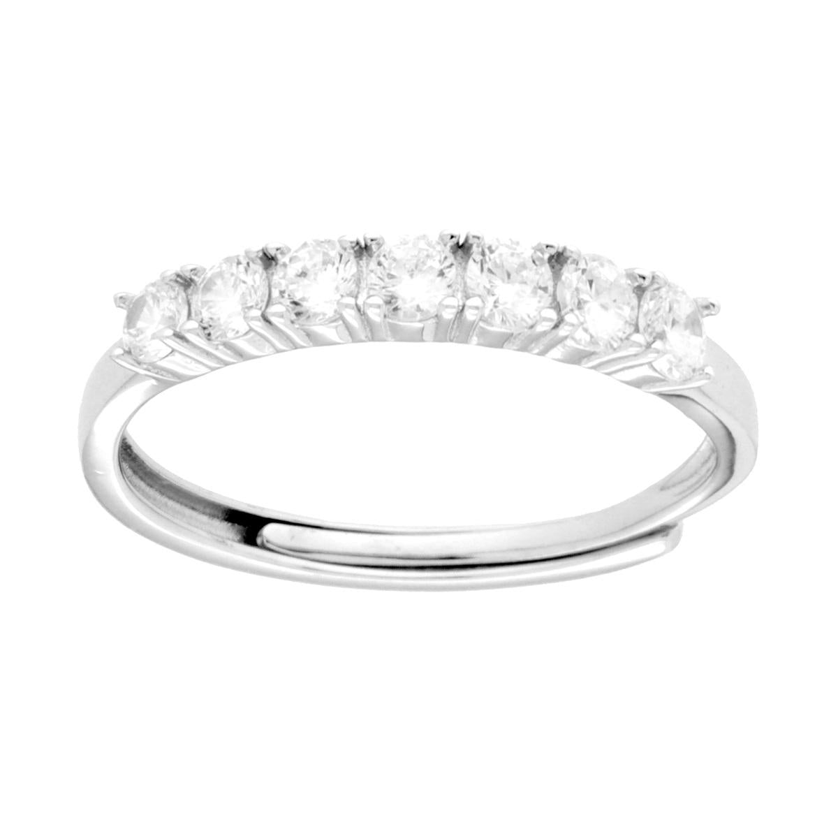Anello Veretta con Cubic Zirconia Bianchi mm 2.5 in ARGENTO 925 Galvanica Rodio