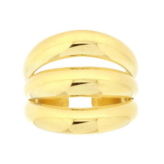 Anello Tripla Fascia in ACCIAIO colore Oro