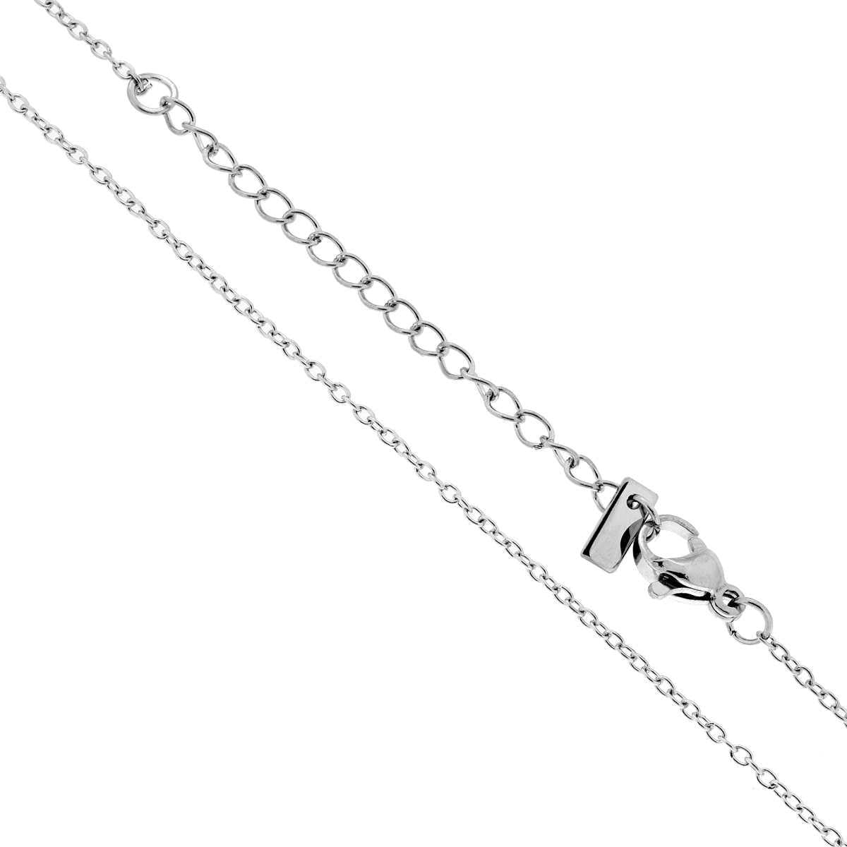 Catena Forzatina Diamantata sezione mm 1.4 lunghezza cm 40+5 in ACCIAIO<BR>