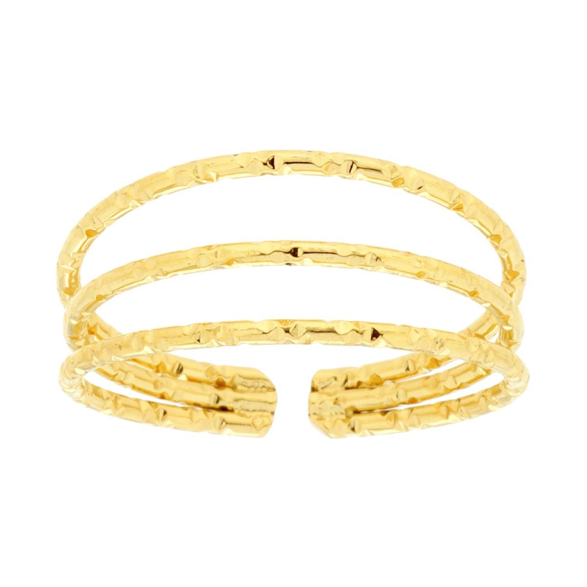 Anello Multifilo Diamantato in ACCIAIO colore Oro<BR>