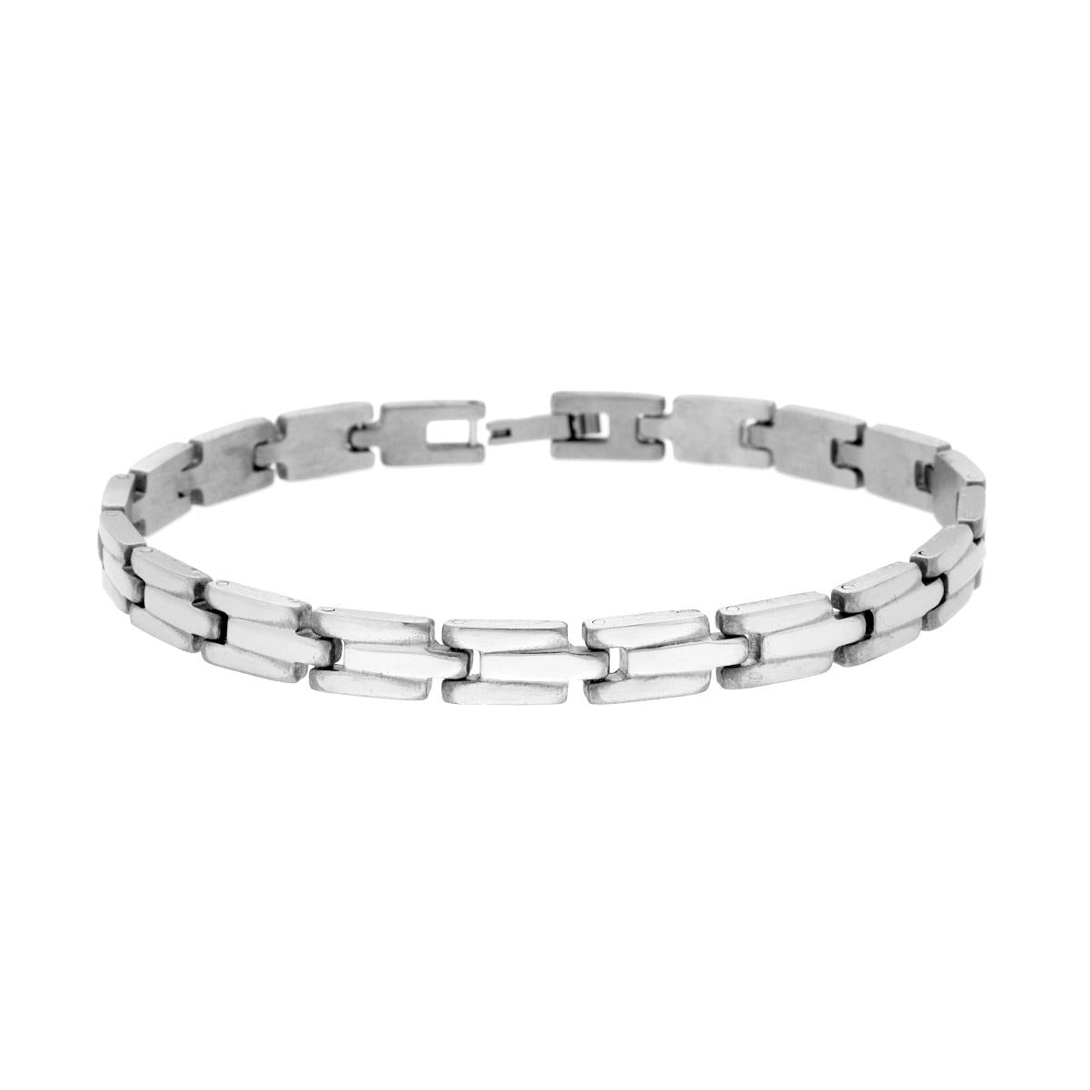 Bracciale Uomo Maglia Imperniata in ACCIAIO<BR>