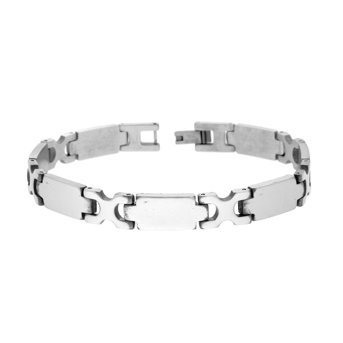 Bracciale Uomo Maglia Imperniata in ACCIAIO<BR>