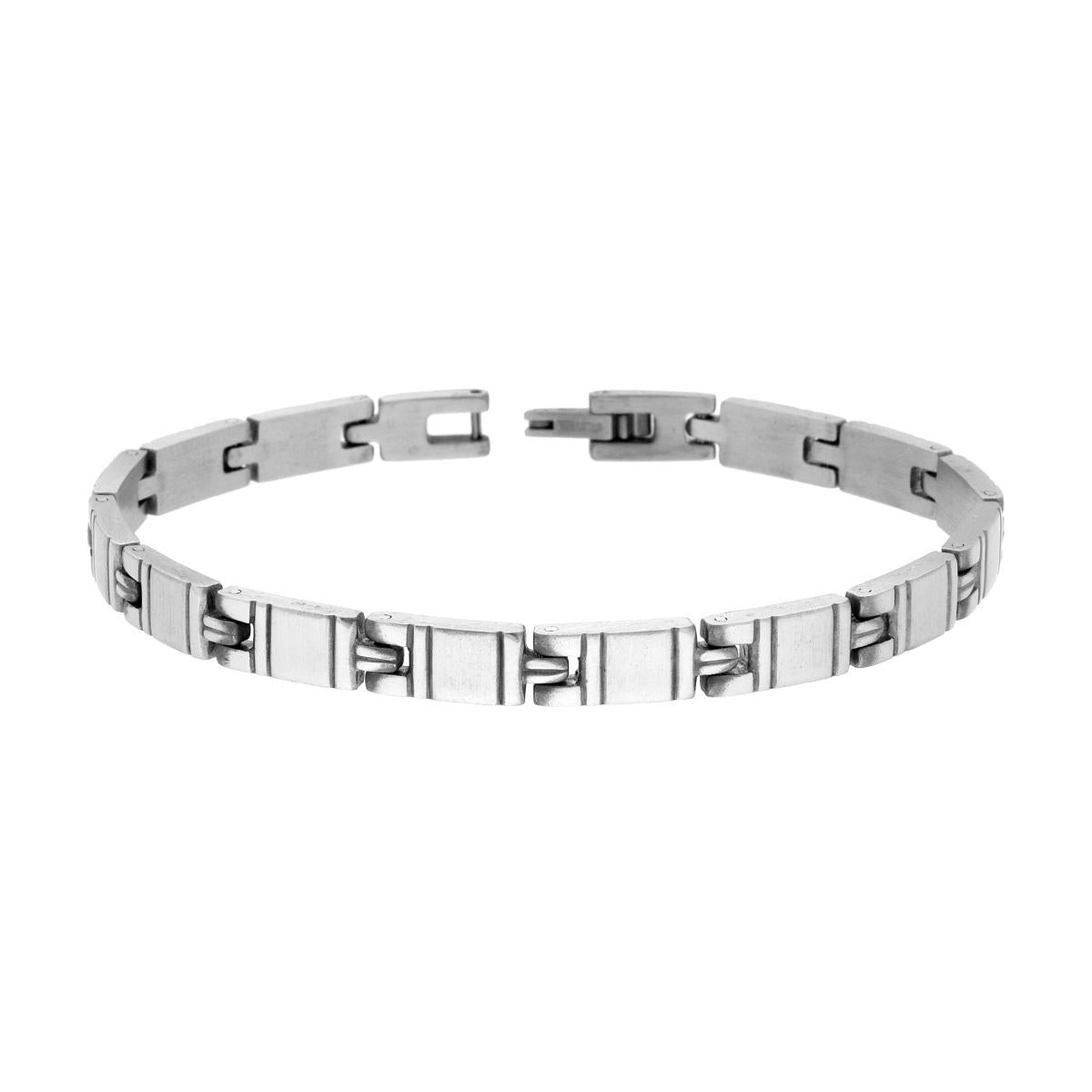 Bracciale Uomo Maglia Imperniata in ACCIAIO<BR>