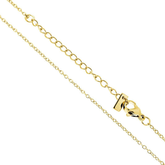 Catena Forzatina Diamantata sezione mm 1.4 lunghezza cm 45+5 in ACCIAIO<BR> colore Oro