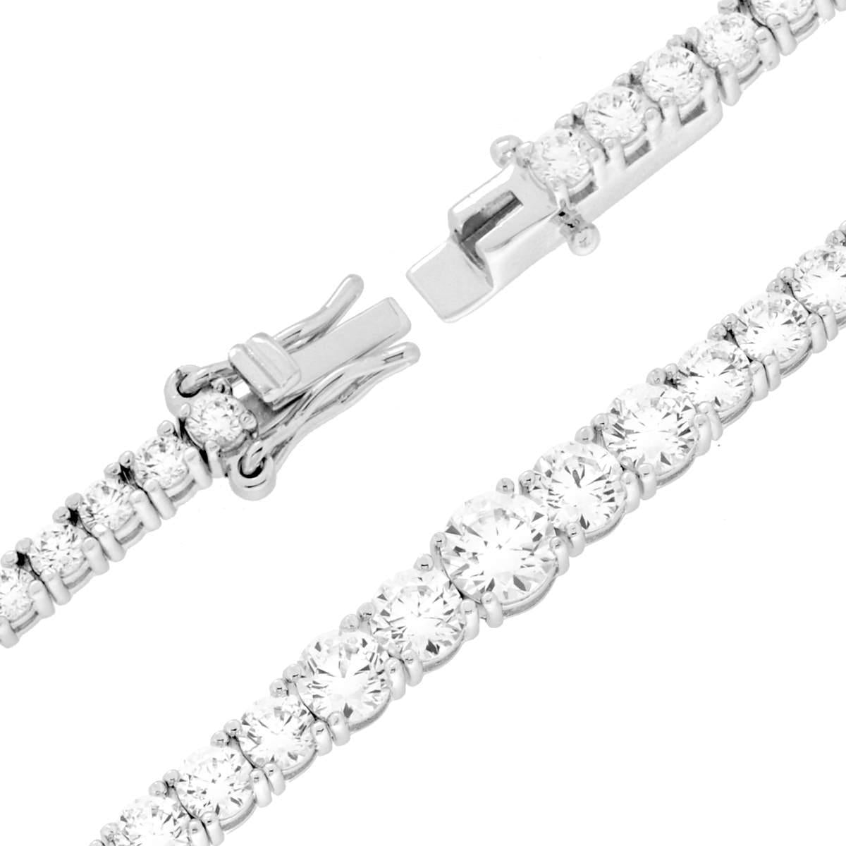 Collana Tennis Griffe cm 42 degrade con Cubic Zirconia Bianchi in RAME Galvanica Rodio