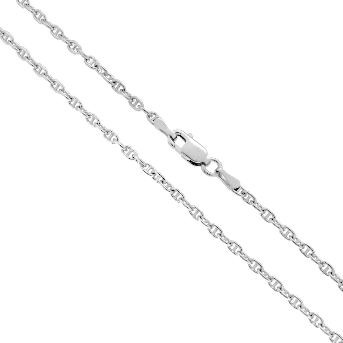 Catena Traversino 060 sezione mm 2.3 lunghezza cm 50 in ARGENTO 925 Galvanica Rodio